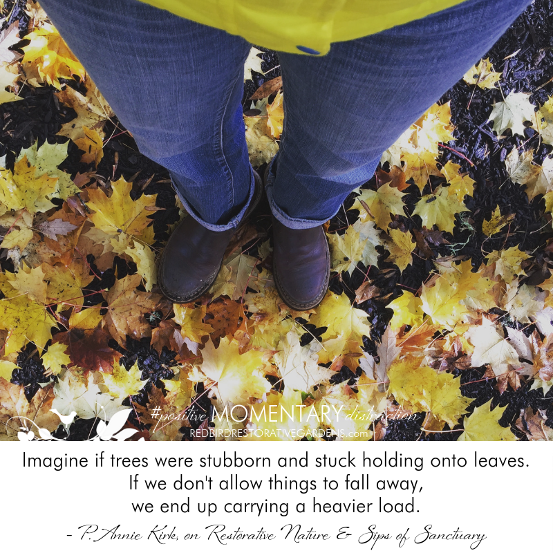 woman standing in leaves landscape designer Oregon